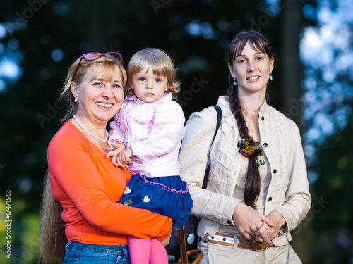 Family in a park