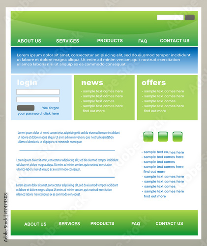 Modern green and blue  web2 website template