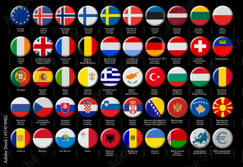 Europe-Buttons-Set-3D-round-black-bg