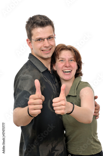 Junges freundliches Paar, Gratulation