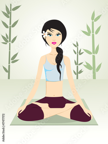 background with girl doing yoga