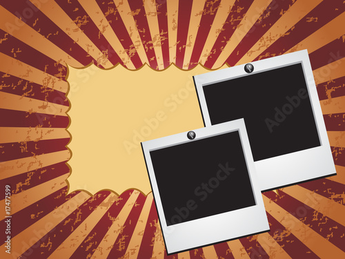 illustration set of polaroid card photo