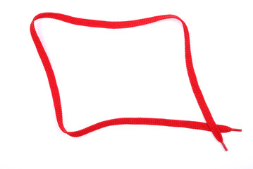 The frame from red ribbon on white