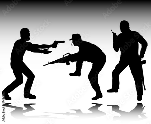 police force vector silhouettes