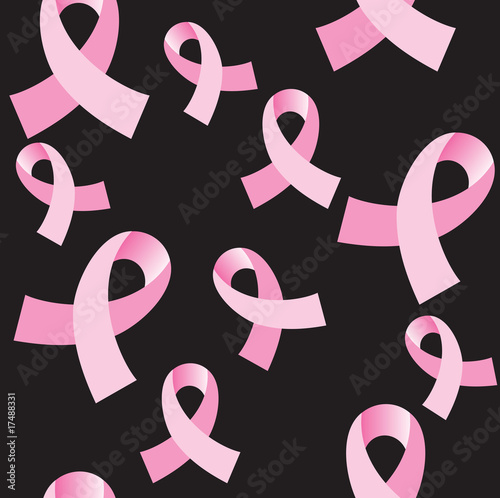 Pink Cancer Ribbon Seamless Background