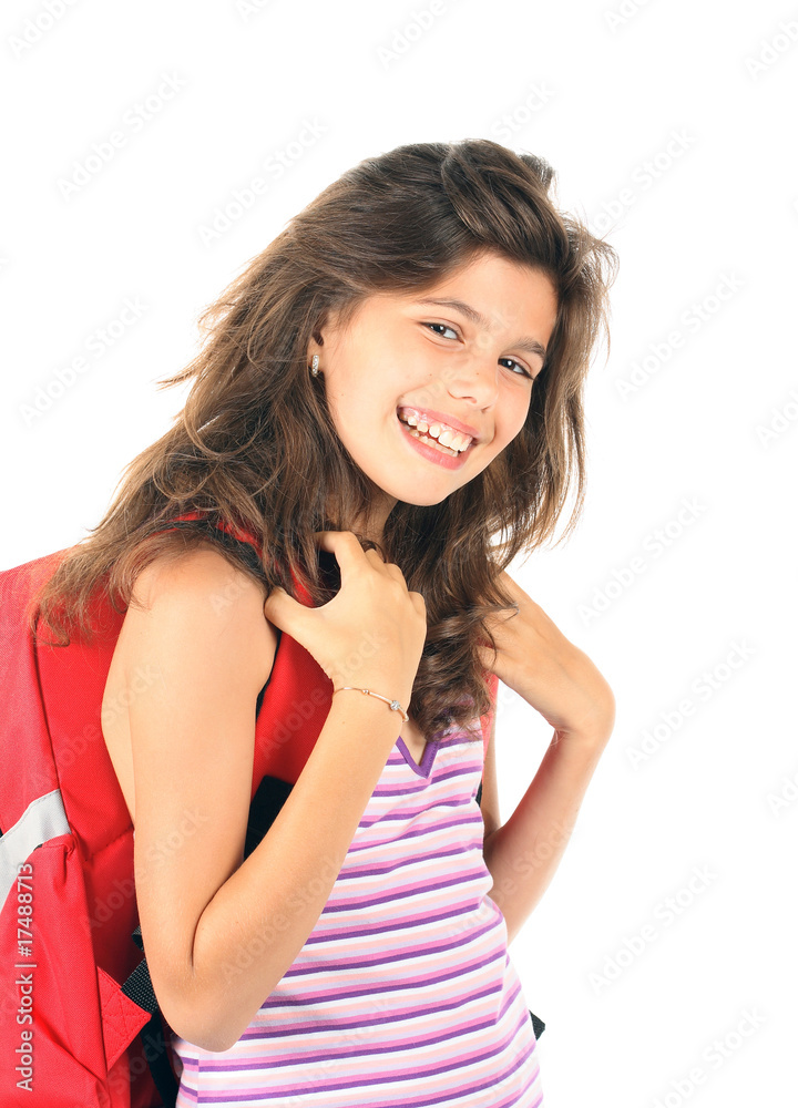 A Beautiful Girl with Backpack A Beautiful Girl with Backpack