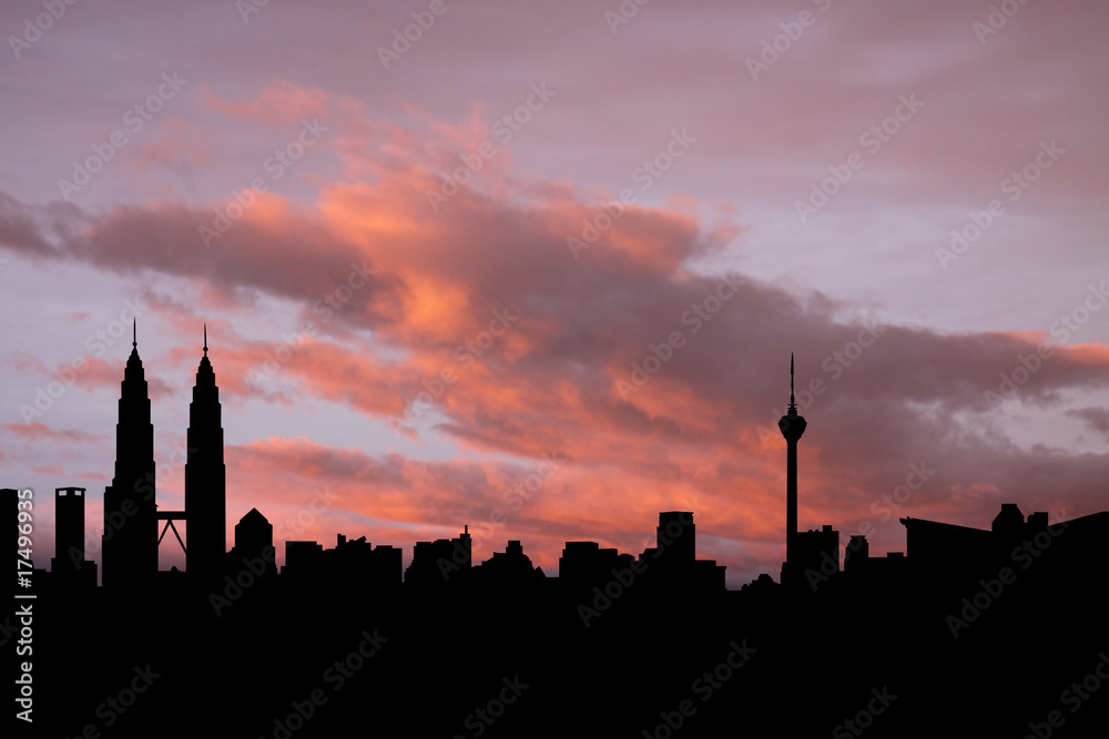 Kuala Lumpur skyline at sunset Kuala Lumpur skyline at sunset
