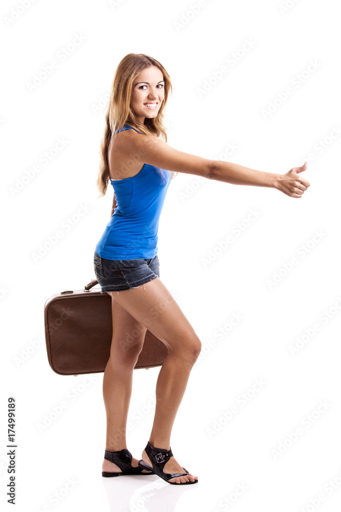 Fototapeta premium Hitch hiking woman