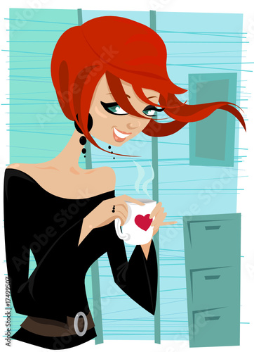 girl drinking coffee