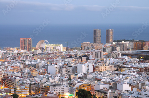 Santa Cruz de Tenerife at dusk. Canary Islands, Spain photo