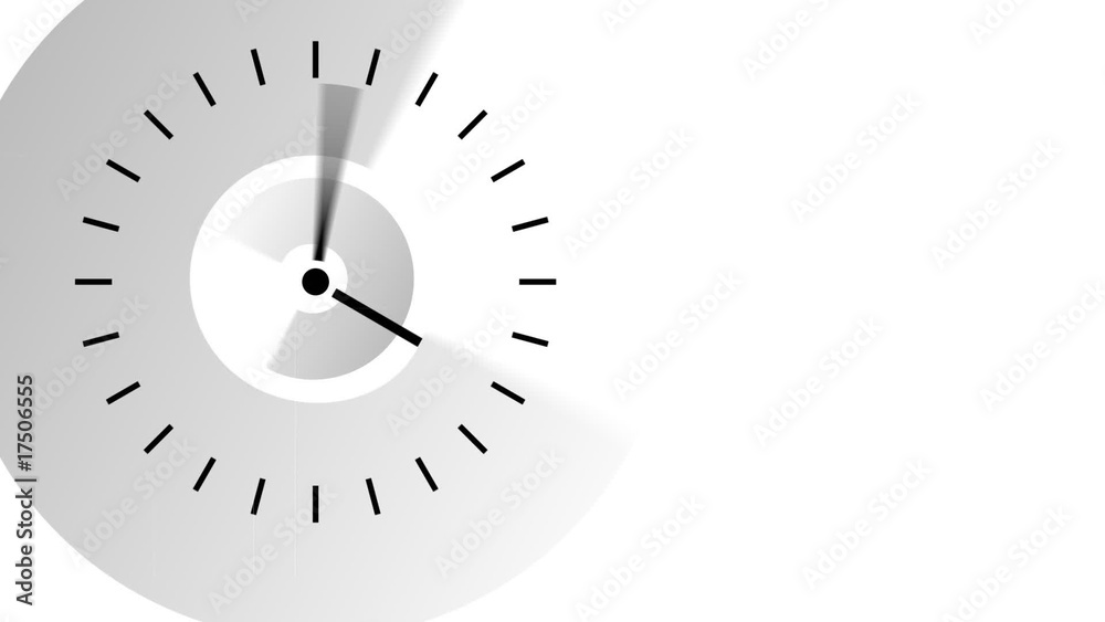 Clock moving the hands very fast. Passing time concept