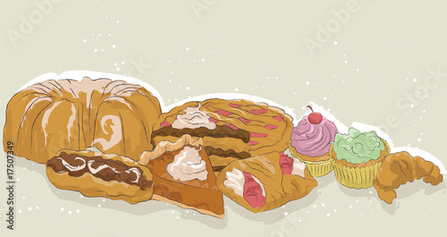 Hand drawn dessert collection