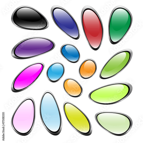 Button-Abstract glass stones