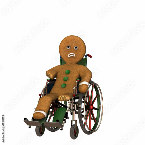 Canvas Print Gingerbread man in Wheelchair
