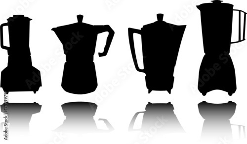 kitchen coffe tool vector silhouettes