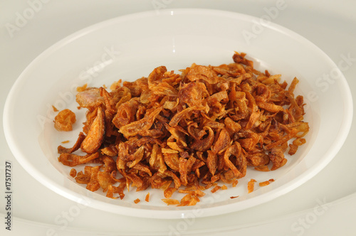 Картината върху платно fried anion on the plate