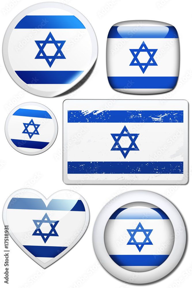 Israel - Set of stickers and buttons