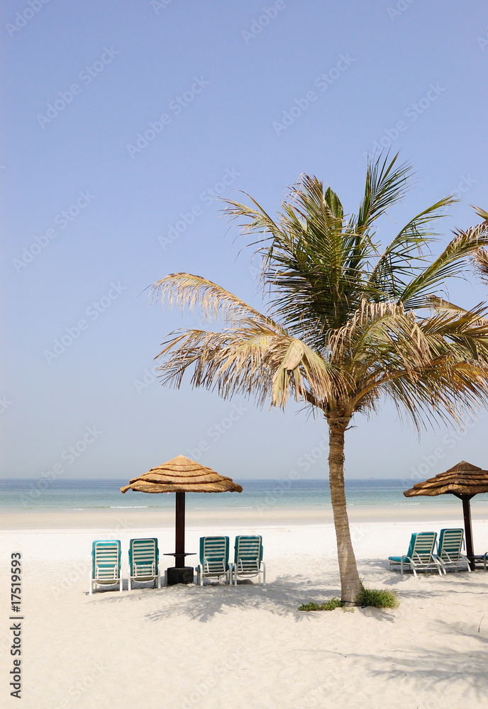 Beach at luxurious hotel, Dubai, UAE