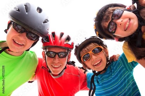 Kids with helmets