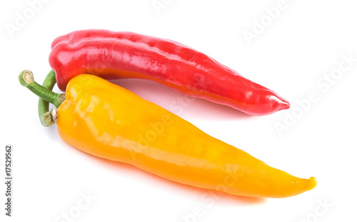 Red and yellow sweet peppers