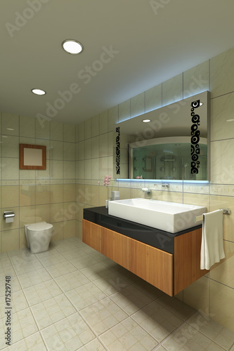 3d rendering interior of a bathroom