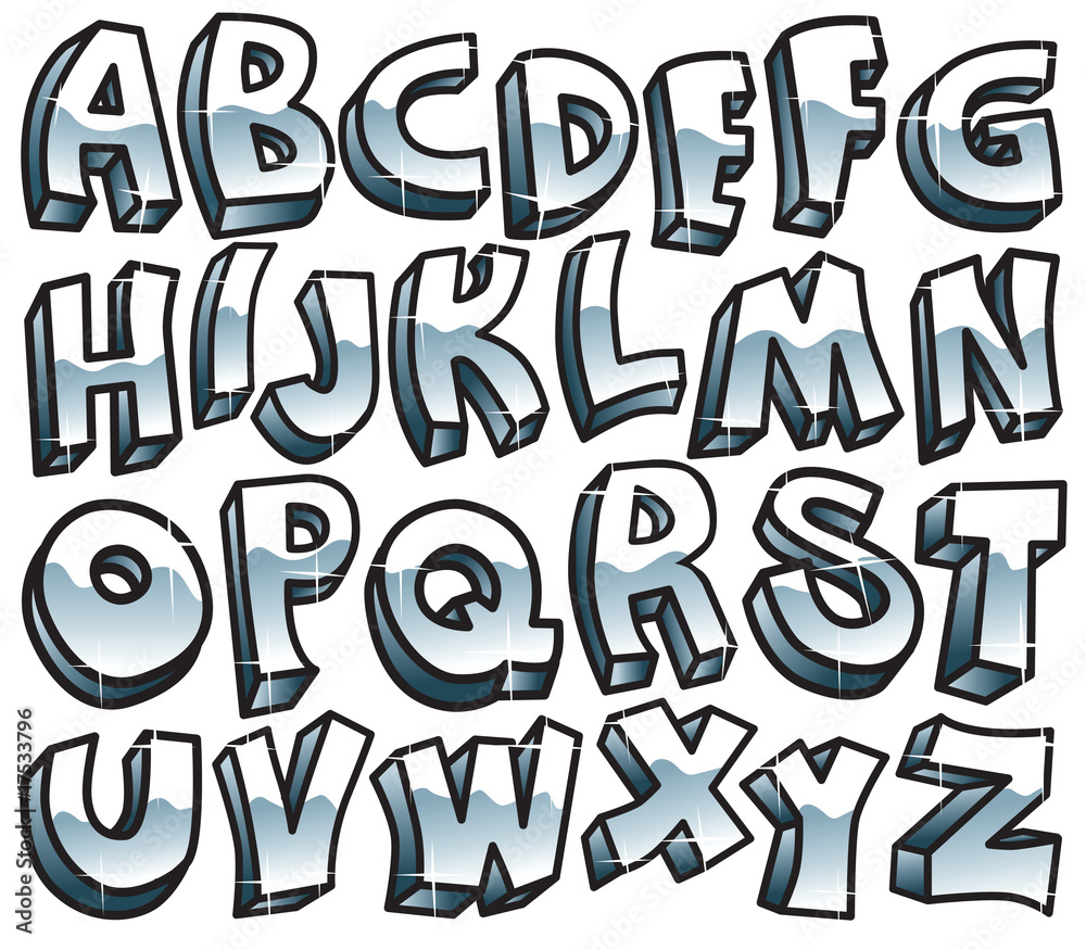 Fototapeta premium Retro metallic font. Vector illustration.