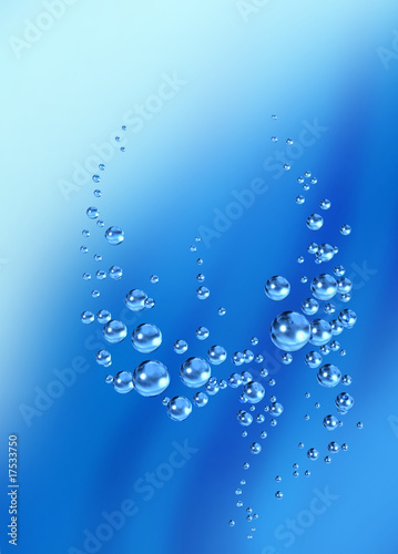 Blue bubbles rising
