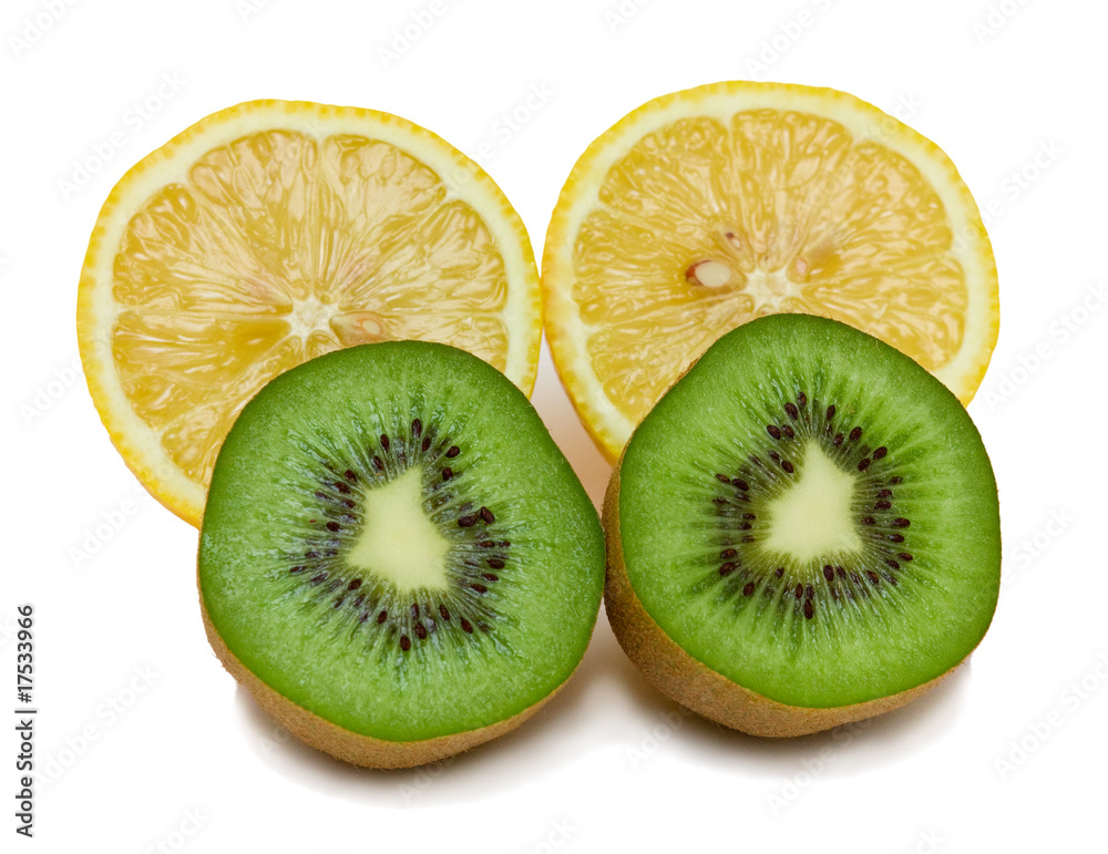 Fototapeta premium cut kiwi and lemons