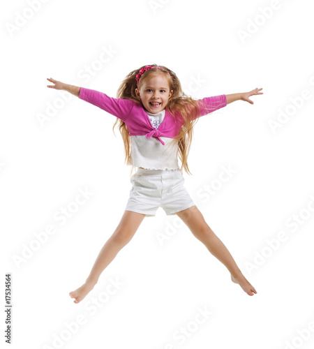 Cute little girl jump