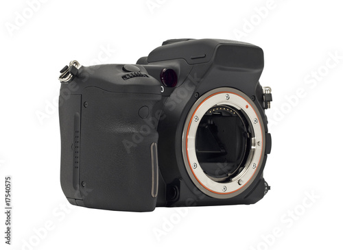 Side view of professional Dslr camera body