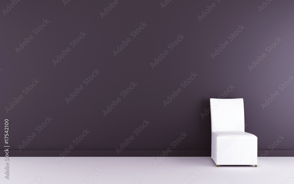 White Chair to face a blank wall White Chair to face a blank wall