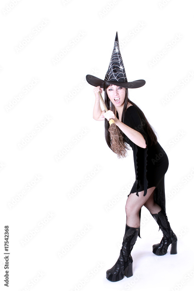 Young witch on halloween night