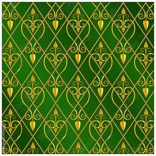 Ornament-Tapete grün