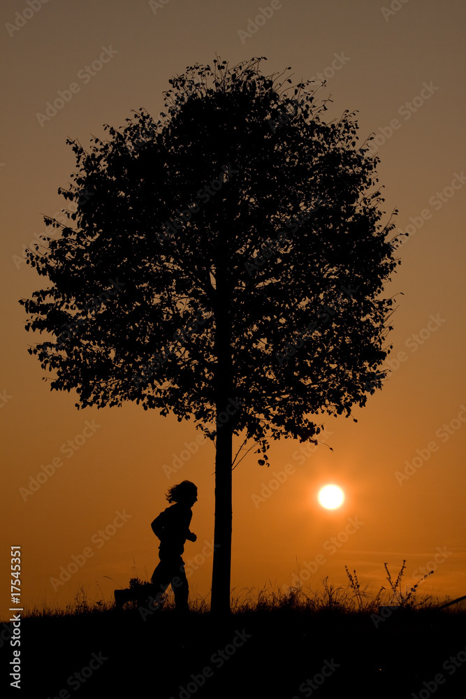 jogger at sunrise jogger at sunrise