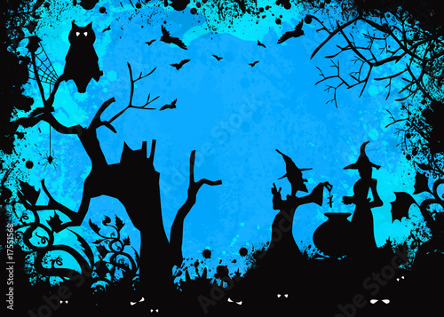 spooky grunge owl background