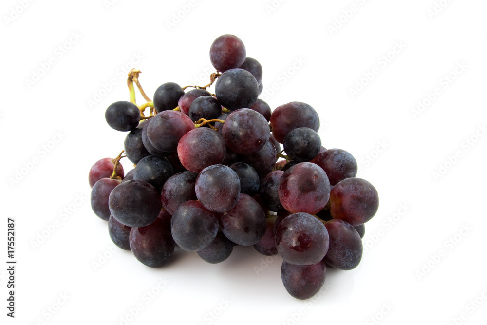 Fototapeta premium bunch of fresh blue grapes on white background