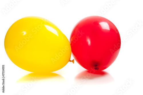 Multi-colored balloons on white