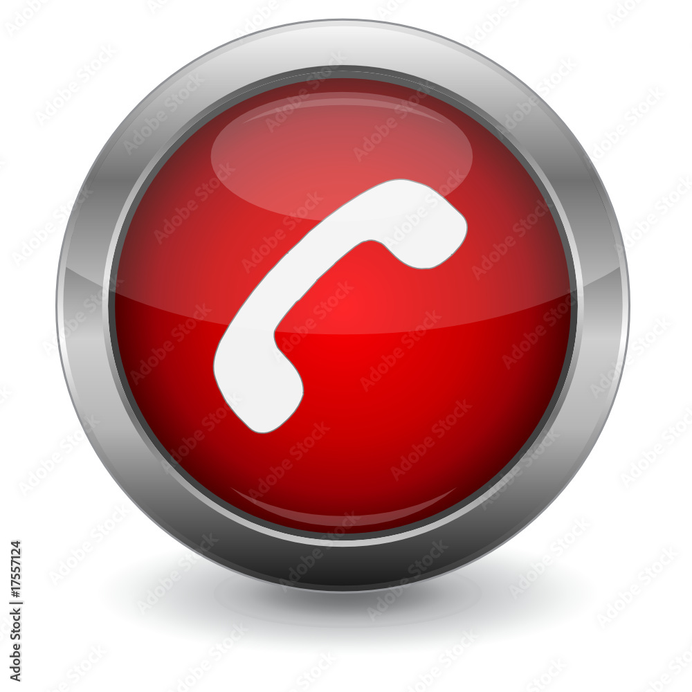 Red Glossy Vector Button - Telephone Red Glossy Vector Button - Telephone
