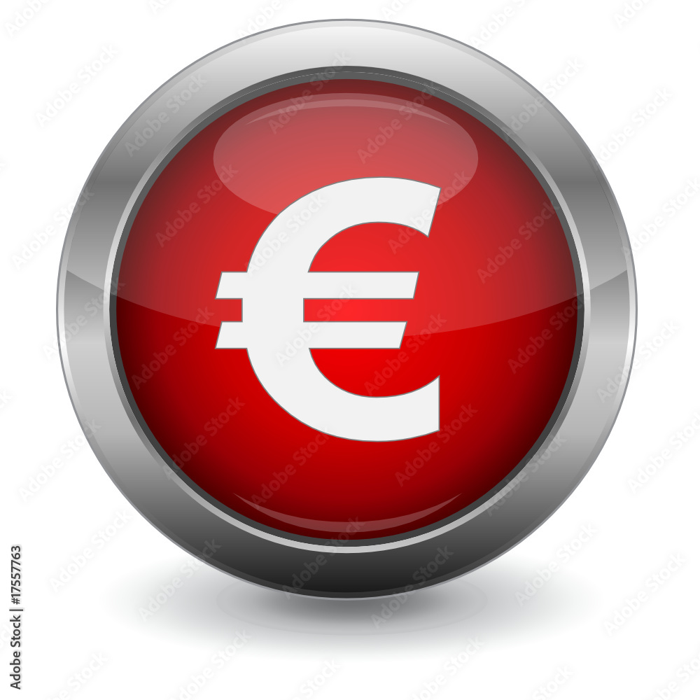Red Glossy Vector Button - Euro Symbol Red Glossy Vector Button - Euro Symbol