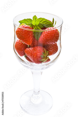 strawberries glass