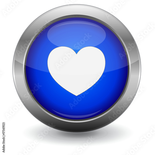 Blue Glossy Vector Button - Favorites