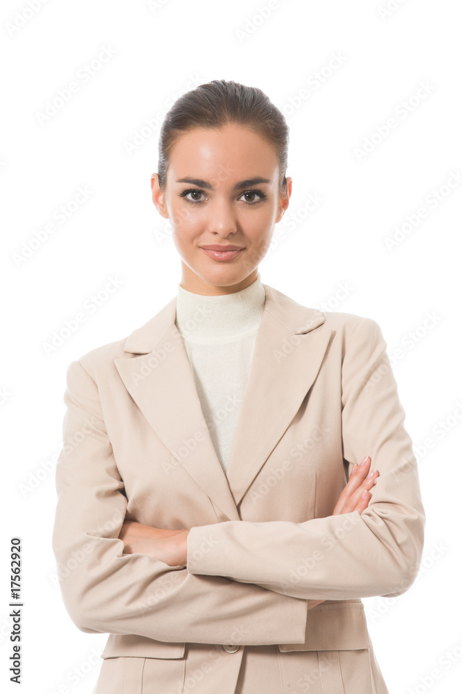 Portrait of young businesswoman, isolated on white Portrait of young businesswoman, isolated on white