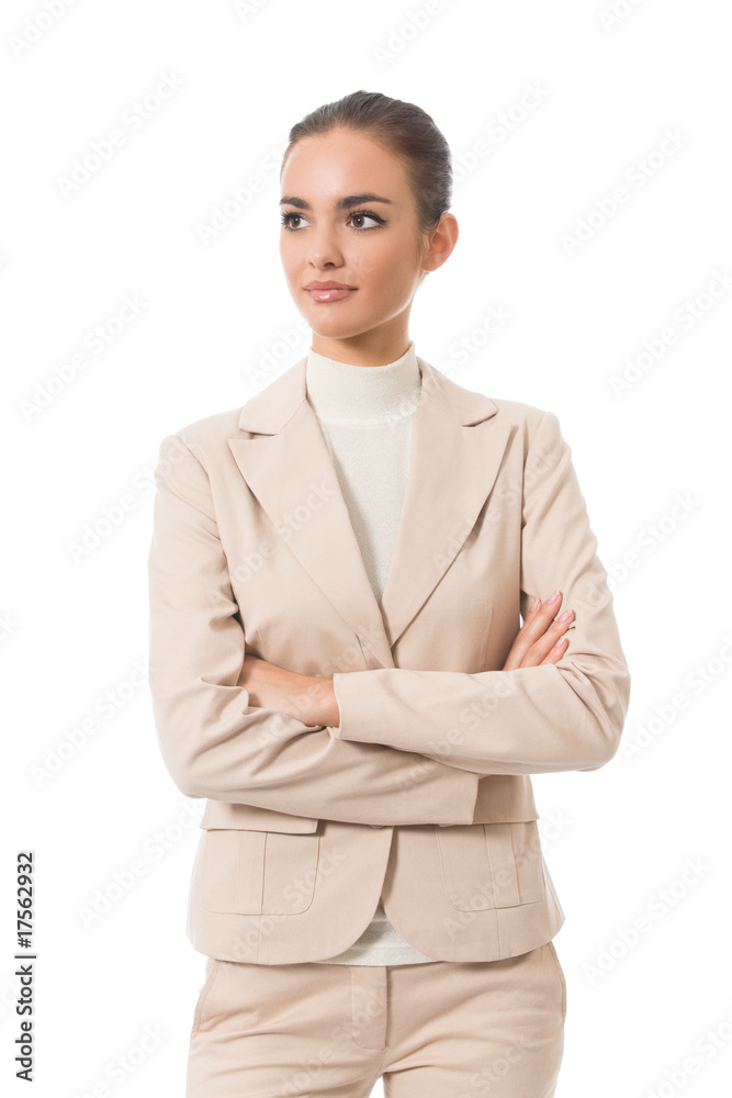 Portrait of young businesswoman, isolated on white Portrait of young businesswoman, isolated on white