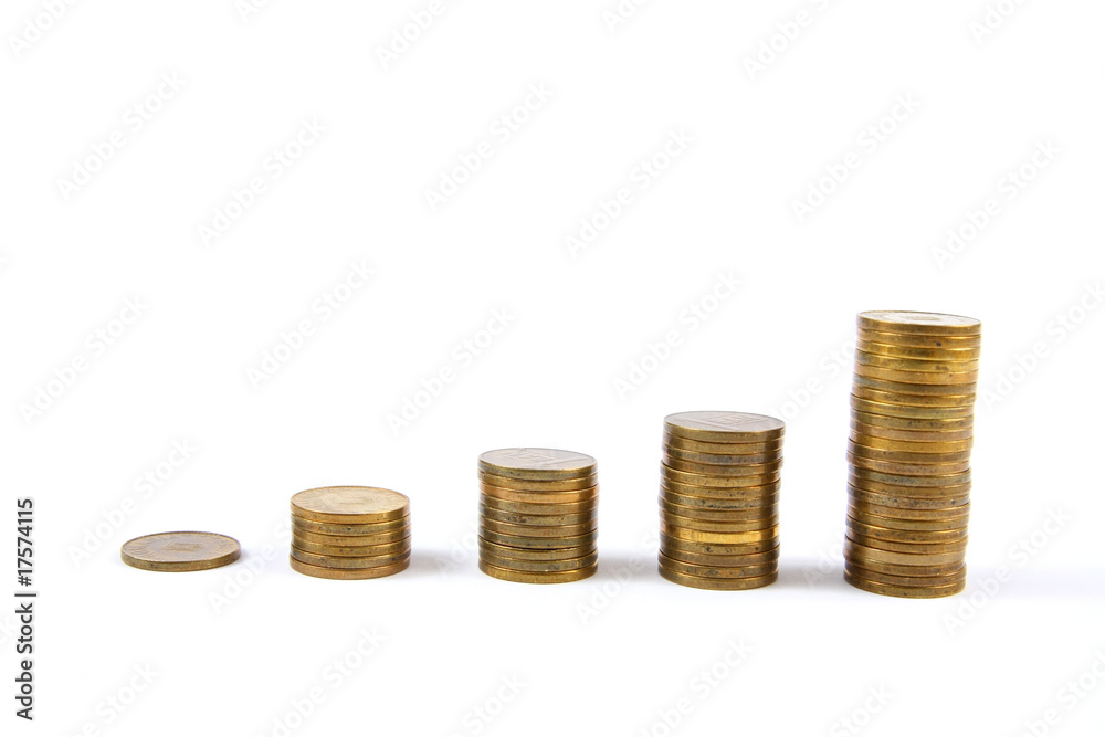 Increase your savings - stack of coins Increase your savings - stack of coins