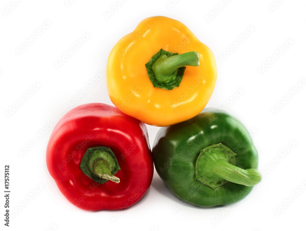 Paprikas red, green, yellow Paprikas red, green, yellow
