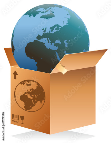 Carton de déménagement - planète Terre