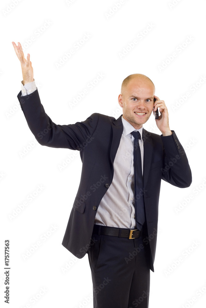 calling with cellphone and gesturing success calling with cellphone and gesturing success