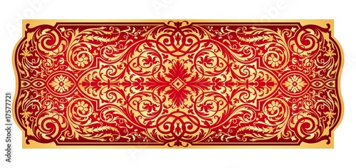 Red gold eastern ornament vector
