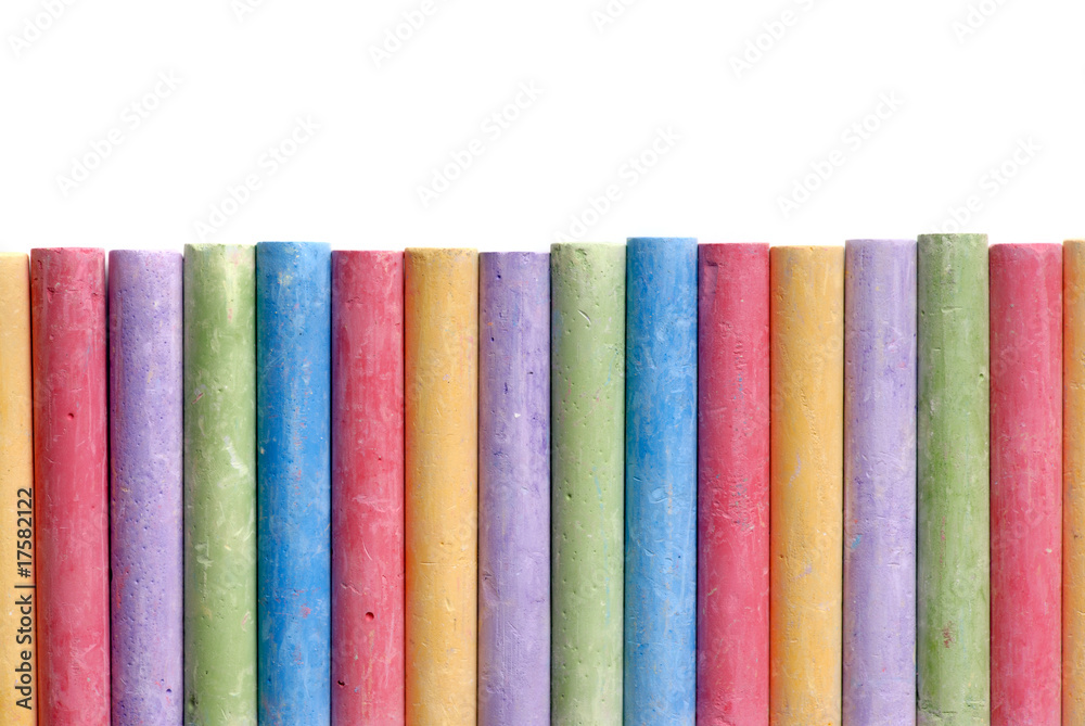 Color crayons arranged in line isolated Color crayons arranged in line isolated