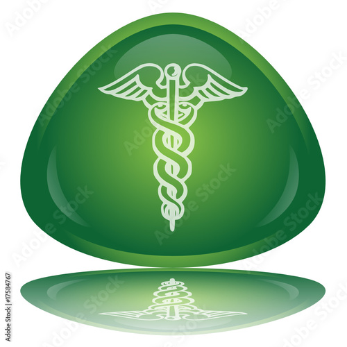 Bouton "Caducée" -- "Caduceus" Button